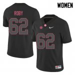 NCAA Women's Alabama Crimson Tide #62 Jackson Roby Stitched College 2018 Nike Authentic Black Football Jersey KJ17A10CQ